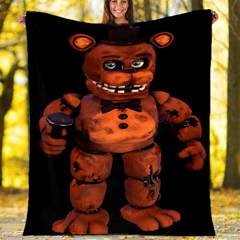 Five Nights At Freddy's Theme Printed Blanket - Perfect for Couch, Bed, Travel & Outdoor Use | Machine Washable, Cozy & Durable.