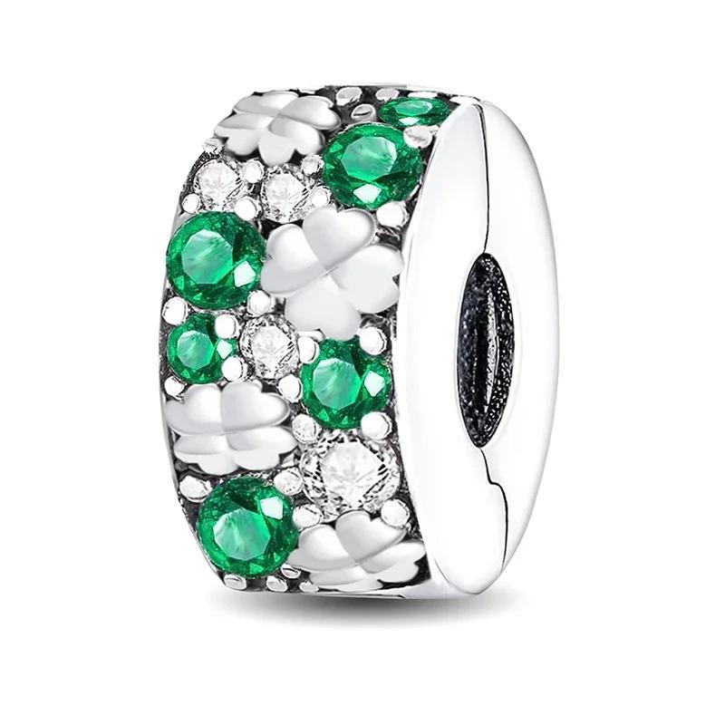 Copper Romantic Zircon Red Love Heart Charms Beads Fit Original Pan Bracelet Bangles Diy Fine Jewelry For Women