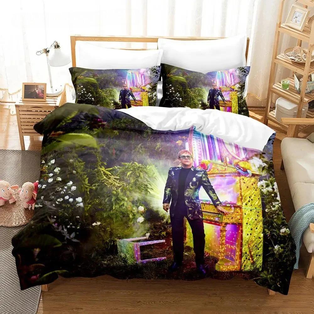 Elton John FAREWELL Yellow Brick Road Bedding Set Single Twin Full Queen King Size Bed Set Aldult Kid Bedroom Duvetcover Set