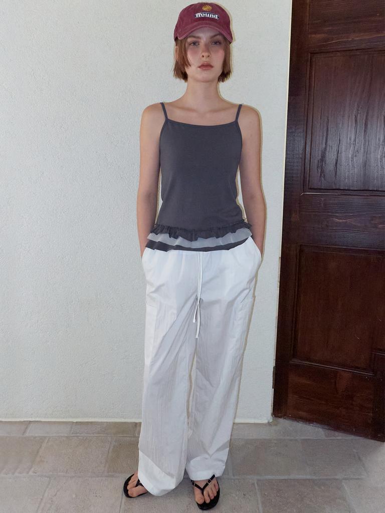 ETMON Pocket Rivet Pants, White