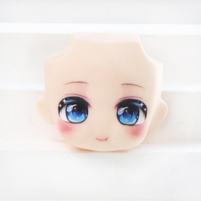 OB11 Doll Face 1/12 BJD Doll Face With 3D Anime Decal Eyes Kawaii Change Faces Blowing Pout Mouth Cheeks GSC Head DIY Kids Dolls