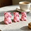 Small Pig Statue for Zen Atmosphere 3 Pcs Cute Mini Figurines, 3D Printed See Hear Speak No Evil Creative Resin Gift Pink Statue, Novelty Cartoon