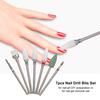 7pcs Nail Drill Bits Set for Pedicure & Manicure Replacement Drill Bits Heads for Electric Nail Drill Handpiece