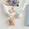 Furry Cute Cartoon Short Phone Charm for Girl Kawaii Cartoon Kitten Keychain Phone Lanyard Earphone Pendant Phone Accessories