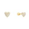 Ania Haie Gold Pavé Heart Barbell Single Piercing E070-04G