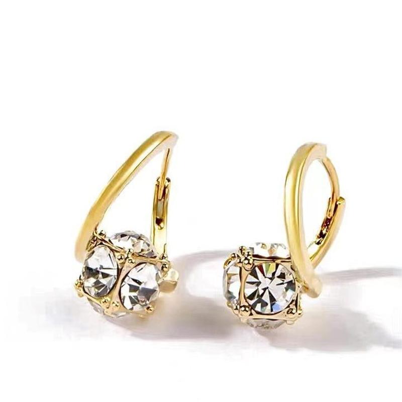 

1 пара дренажных сережек для женщин простые серьги-кольца из циркония модные ювелирные изделия подарки белый