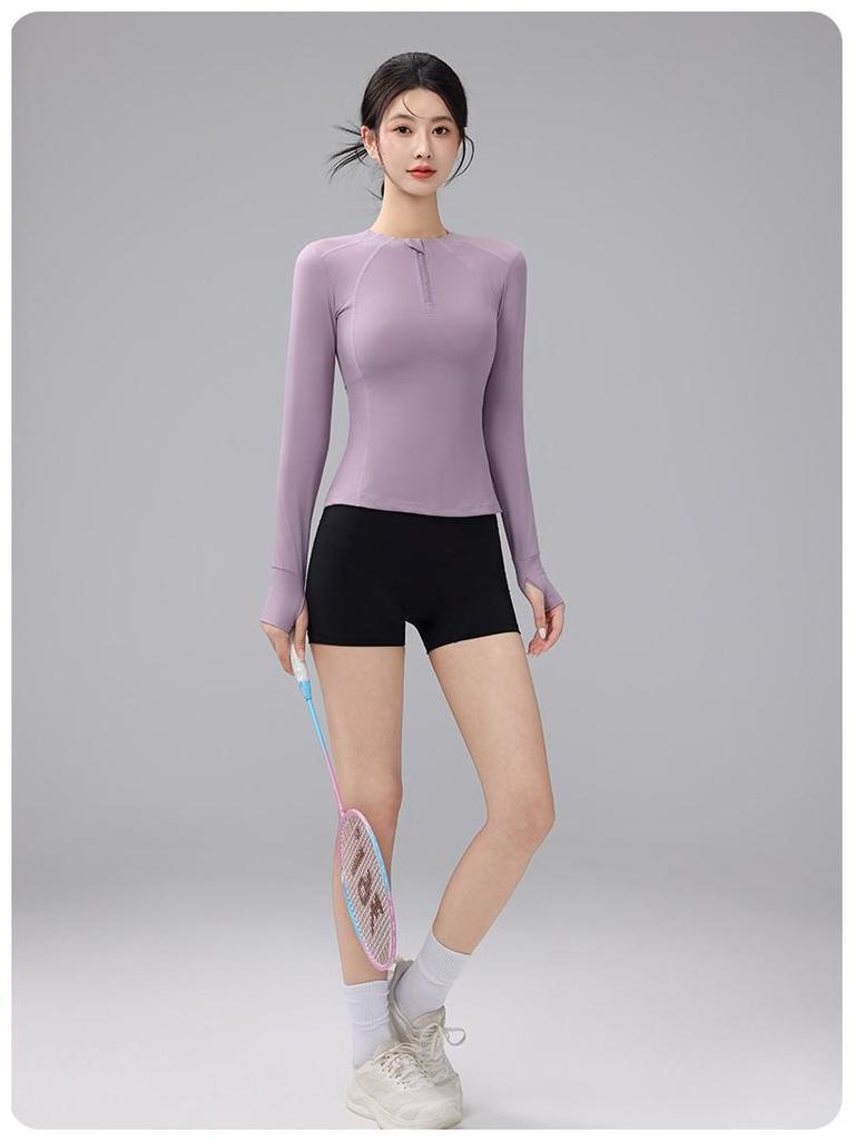 Women's Slim Fit Long Sleeve Sports Top - Autumn/Winter Yoga Running Wear