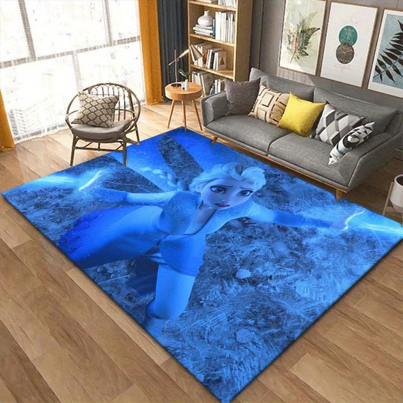 1pc Frozen Pattern Area Rug Soft Flannel Floor Mat for Living Room,Office,Bedroom and Carpet