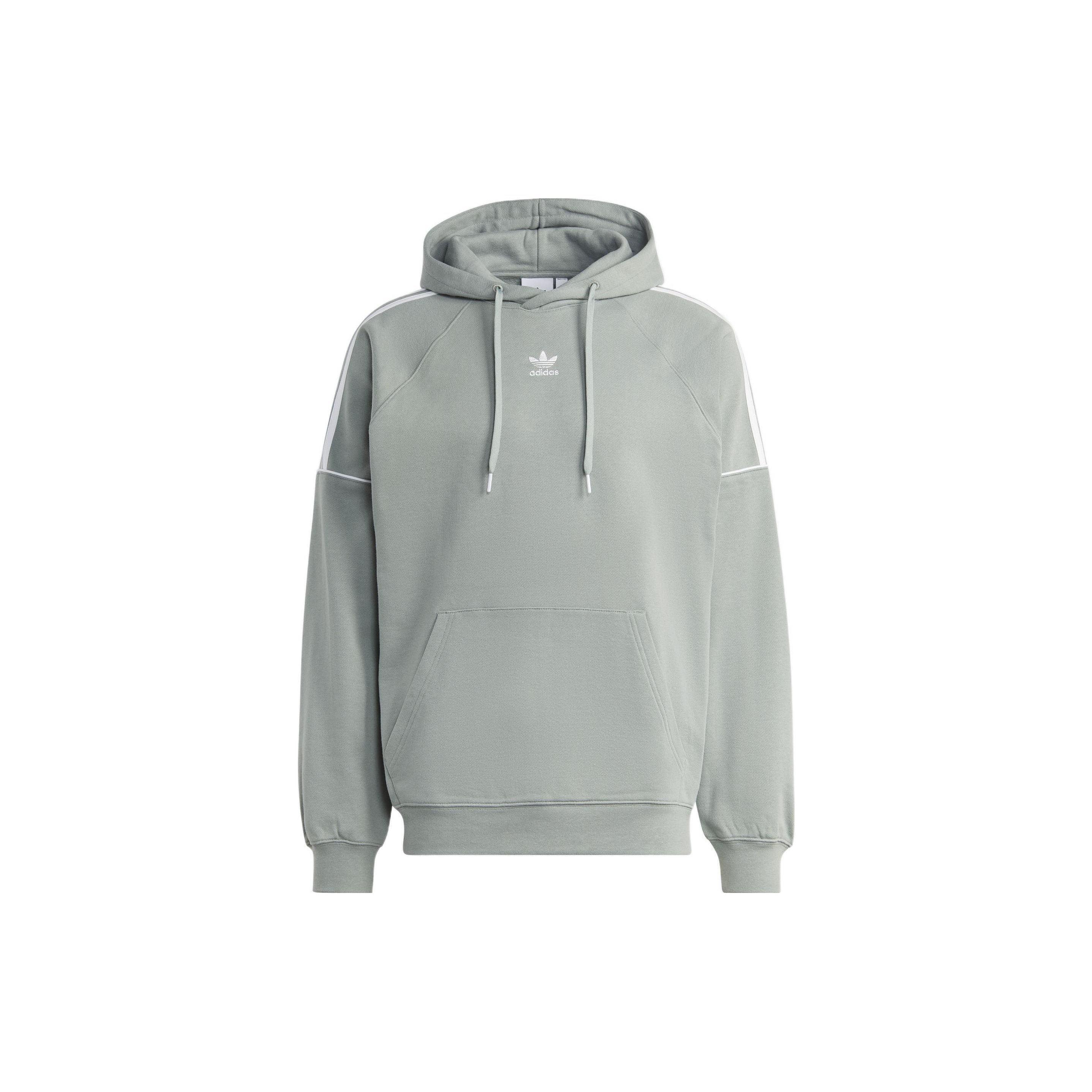 adidas Originals Unisex Grey Green Loose Hooded Sweatshirt IB8688 XS