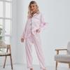 Pigiama a righe da donna: Cardigan a Maniche Corte e Pantaloni Lunghi - Stile Europeo e Americano