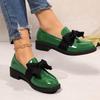 Women's Butterfly Knot Thick Bottom Loafers Soft Leather Spring Autumn Flats Shoes for Women Casual Slip on Solid Single Shoes