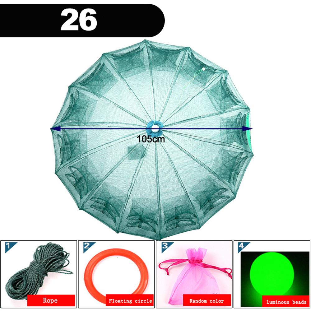 4-28 Holes Automatic Fishing Net Nylon Foldable Catch Fish Trap Nets For Fish Shrimp Minnows Crab Cast Mesh Fishing Network Tool