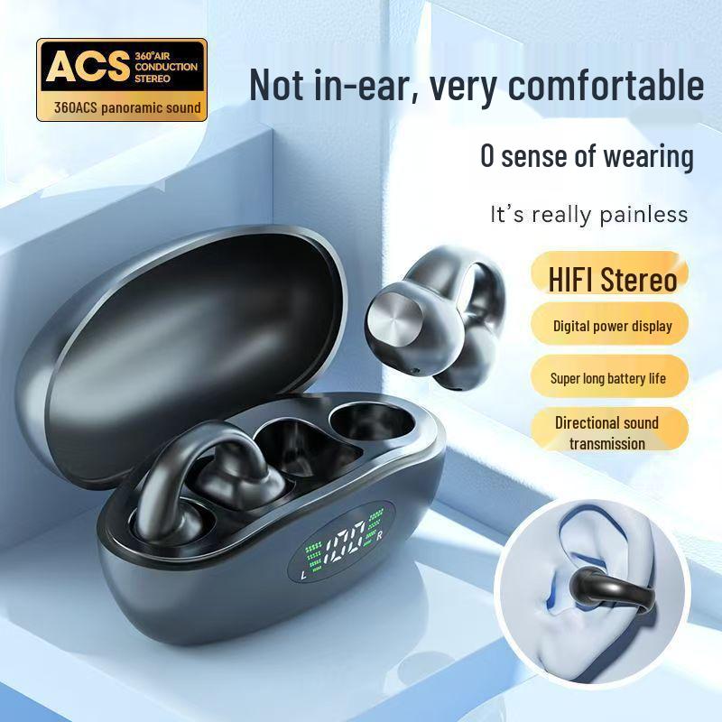 J01J03 True Wireless Ear Clip Bluetooth Earphones with Super Long Battery Life and Open-Type Design