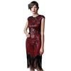 1920er Jahre Vintage Inspiriert Paillettenverzierter Fransen Langer Gatsby Flapper Kleid Party Bankett Tanzkleid