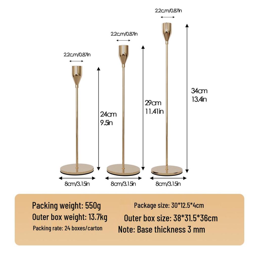 Golden Iron Candlestick Ornament for Romantic Candlelight Dinners - Creative Home Decoration Handicraft
