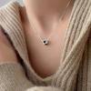 925 Silver-Plated Heart Square Pendant Necklace - 2024 Luxury Autumn/Winter Style for Women