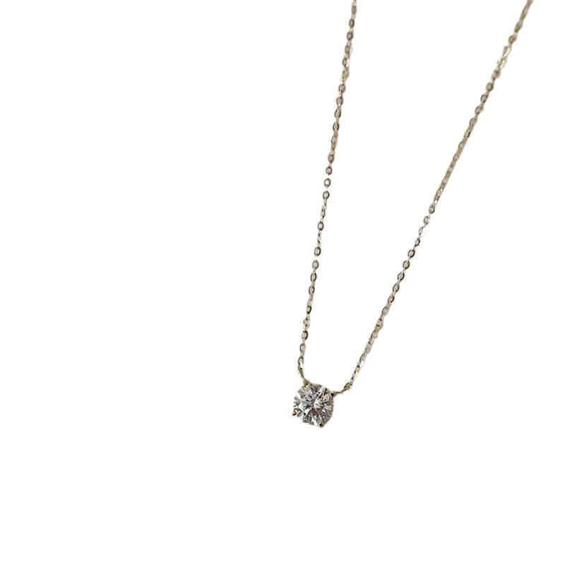 

Женское ожерелье-пасьянс из стерлингового серебра 925 пробы с четырьмя когтями, супер блестящая элегантная японская и корейская легкая роскошная цепочка на ключицы