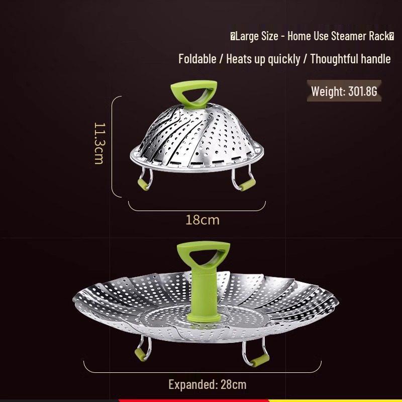 Stainless Steel Foldable Steamer Basket for Vegetables and Bread Cooking