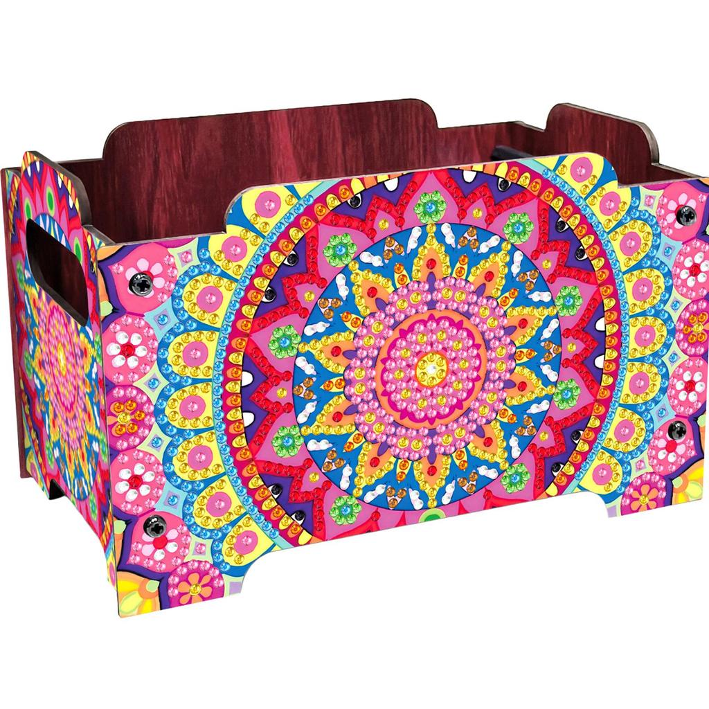 DIY Diamond Painting Crystal Mosaic Storage Container Wooden Crystal Storage Handbag Kit Handmade Storage Clutch for Home Decor
