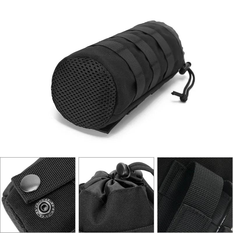 Tactical Molle Water Bottle Bag 600D Hunting Bags Adjustable Drawstring Water Bottle Holder Outdoor Camping Hiking Bottle Pouch