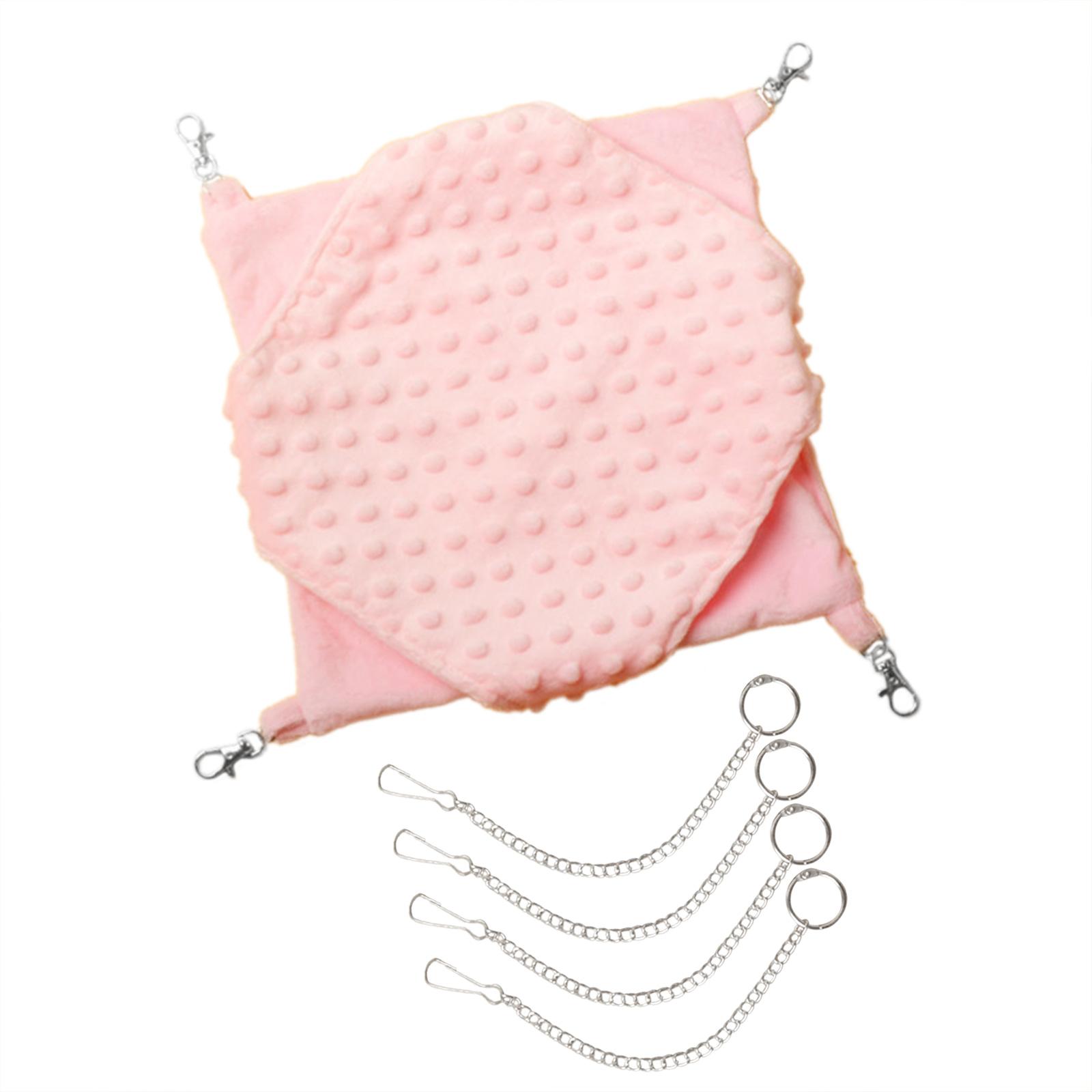 

Sugar Gliders Bed Cage Hammock Small Animal Warm Bed House Cage Nest Hammock Soft Furry Bed Small Pet House S розовый