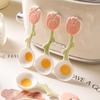 Ceramic spoon, tulip rice spoon, long handle spoon, household high-value high-temperature resistant spoon, spoon