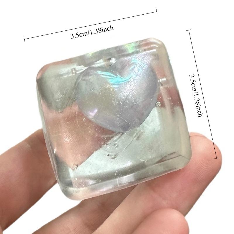 Luminous Heart-shaped Maltose Squeeze Toy Shine At Night Squishy Mochi Decompression Toy Soft Slow Rebound Toy Christmas Gifts