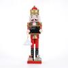 38CM Christmas Nutcracker Wooden Nutcracker Ornament Lift The Plate Soldier Figure Doll Toy Home Office Desktop Decoration Gift