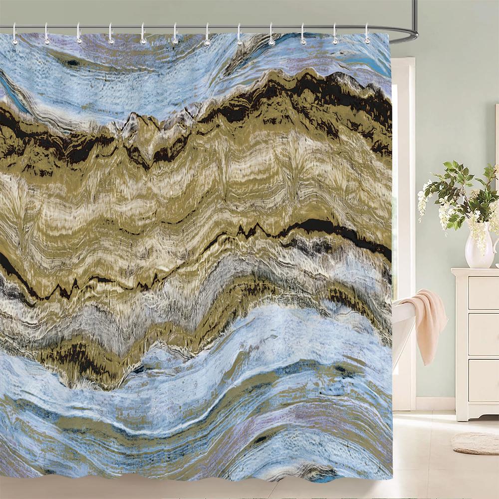 Современный узор керамической плитки Водонепроницаемые шторы для ванной Комнатные шторы для душа в ванную 3D тканевый экран для душа с крючками 180*180 см W90xH180cm