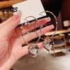 Hoop Earrings 1 Pair Round Heart Pendant Plated Jewelry Exaggerated Fashion Appearance Dangle for Prom Party