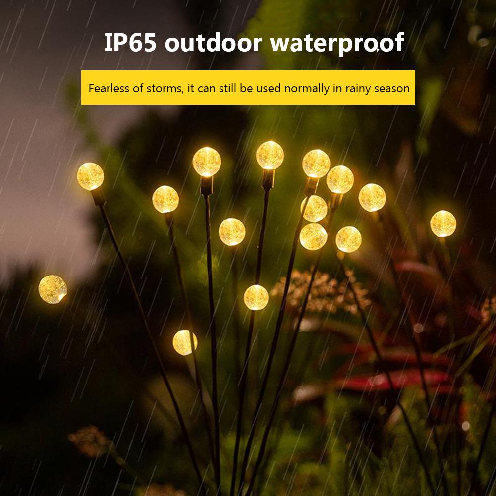 Crystal Ball Lawn Atmosphere Light Waterproof Solar Decorative Pathway Landscape Lights Easy Installation Swing for Home Garden