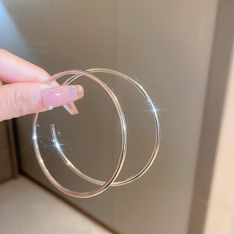 European and American plain ring earrings, stud earrings, cold wind, niche earrings, temperament earrings, light luxury