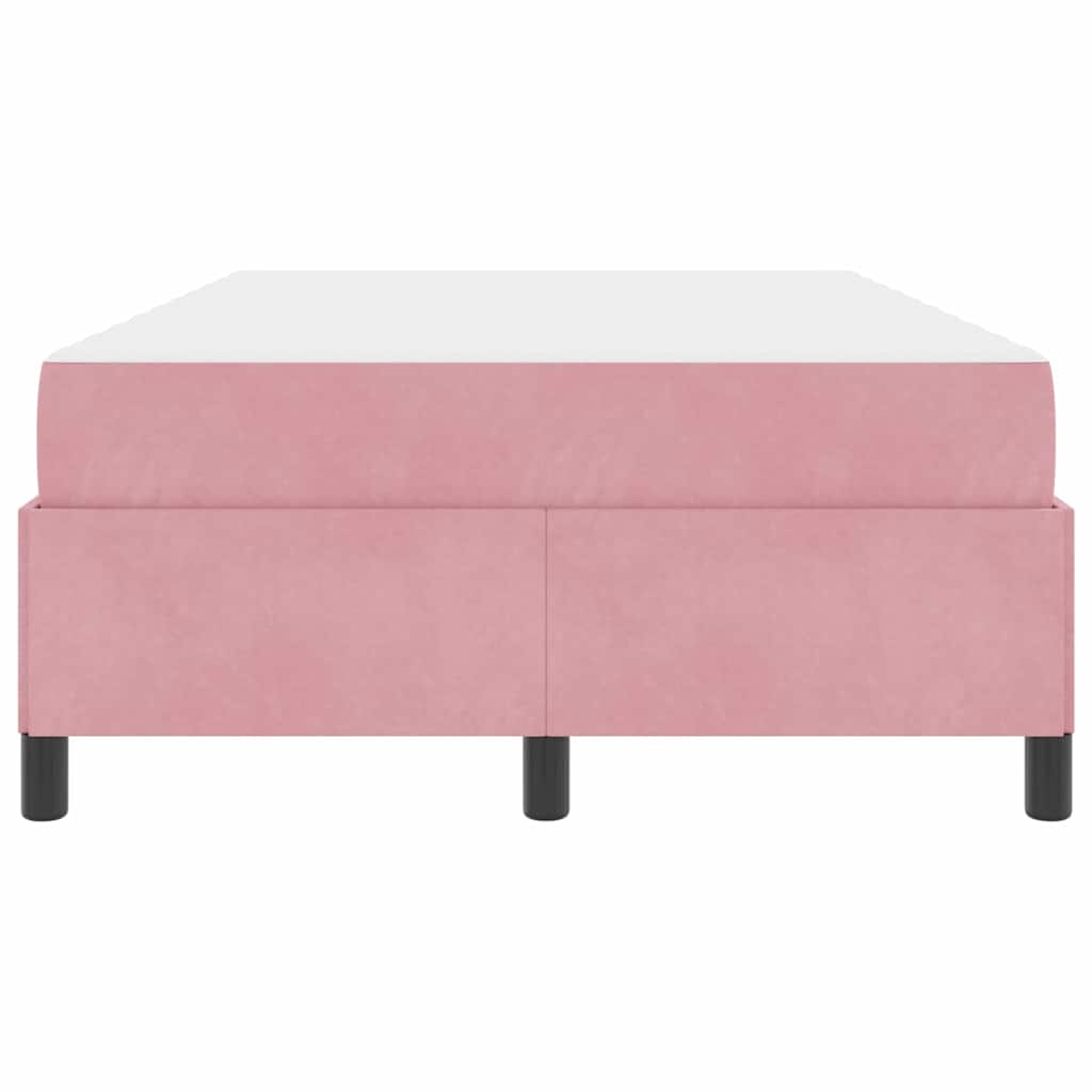Bed Frame with Mattress Pink 120 x 190 cm Fabric