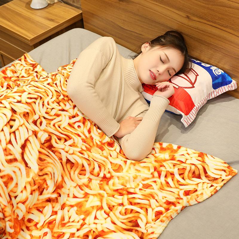 Kawaii Simulationsnudeln Kissen mit Decke Stofftier Essen Ramen Plüschkissen Kissen Essen Plüschtier Heimdekoration