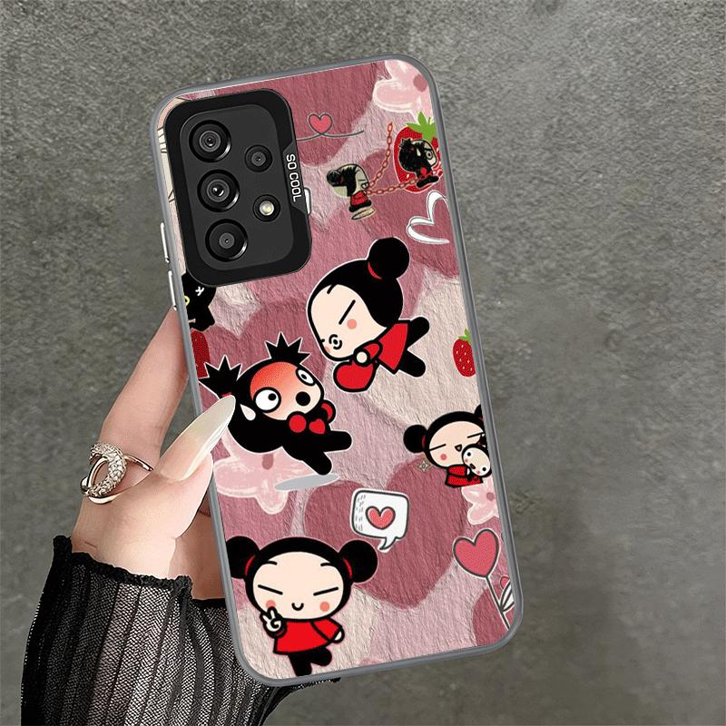 Cartoon Cute Pucca Garu Shockproof Phone Case for Samsung A17 A16 A15 A14 A37 A57 A36 A56 A26 A35 A55 A25 A34 A54 A24 A13 A23 A3