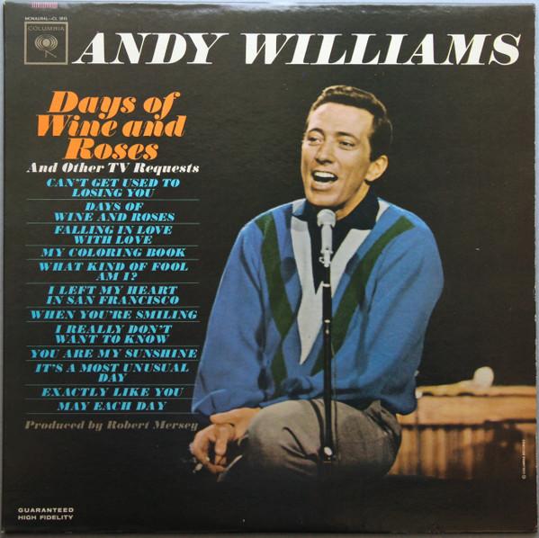 LP Record ANDY WILLIAMS - Days Of Wine And Roses CL2015 COLUMBIA 1963 US Pop Used