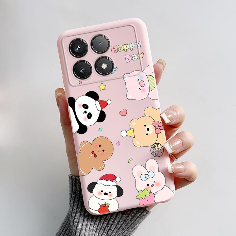 For Xiaomi POCO F6 Pro Case Cute Bear Cartoon Frog Silicone Soft Rubber Camera Protector Case POCO F6 Pro Case POCO F6 Pro Cover