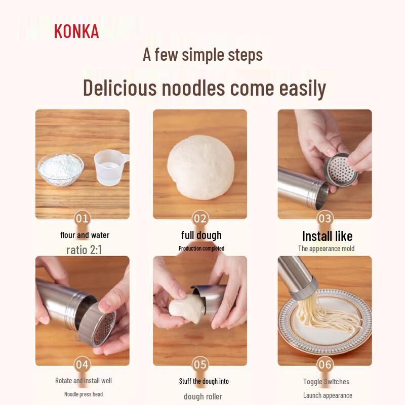 KONKA KMTJ-0401-W Handheld Electric Noodle Maker CN Plug (adapter Included)