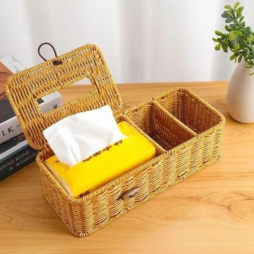 Multifunctional Imitation Vine Tissue Box Breathable Remote Control Storage Box Restaurant
