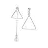 Autumn And Winter Fringed Stud Earrings Women'S Hollow Triangular Asymmetrical Earrings Personalized Versatile Earrings Cross Ear Jewelry