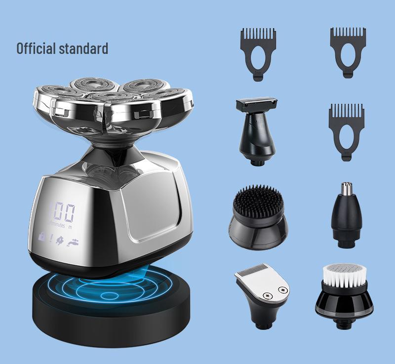 7D Floating Electric Shaver – Multifunctional, Water-Washable Razor for Bald Heads
