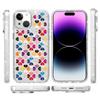 iPhone 15 Plus Four-Leaf Clover Heart Pattern Magnetic Clear Glitter Phone Case