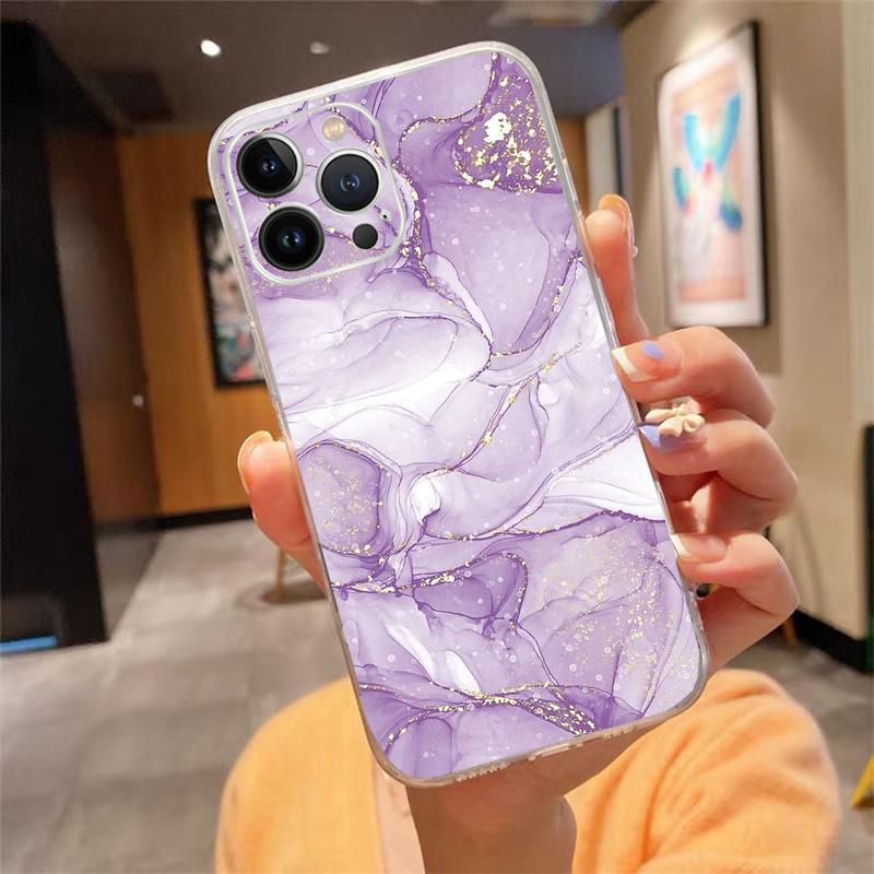 Phone Case Carcasa Funda For iPhone 16 15 13 14 11 12 Pro Max 16 14 12 13 Pro 15 Plus 16E Marble Case