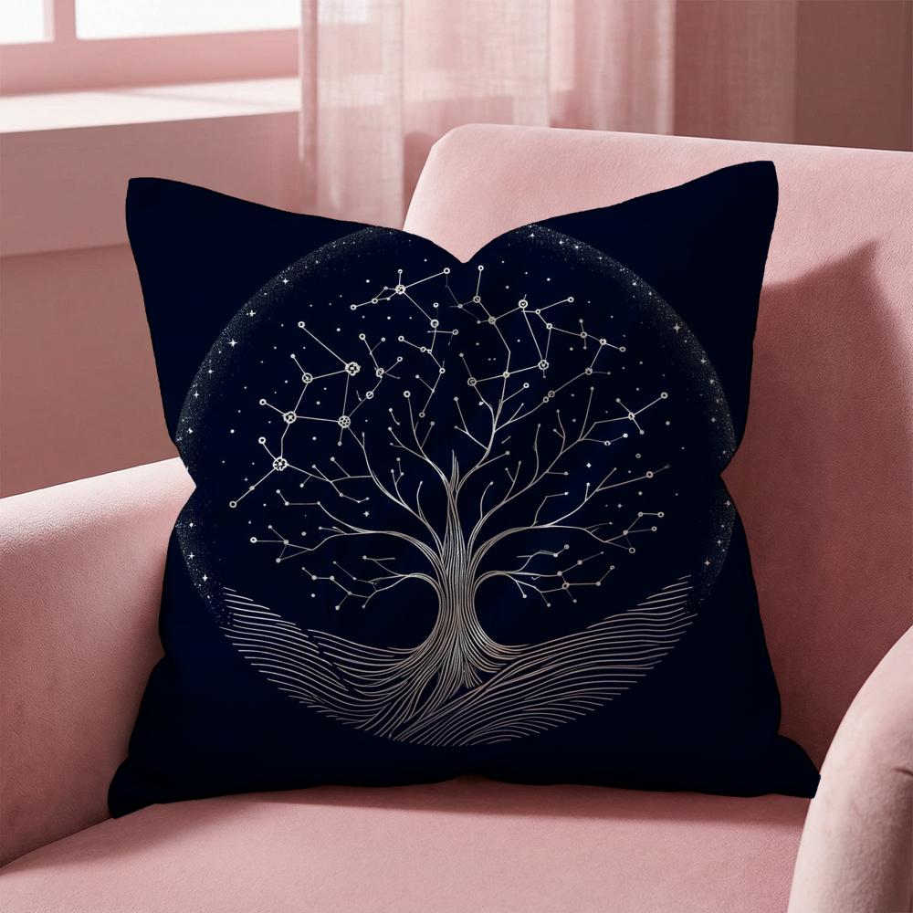 Tree of Life Cushion Cover Multi-Scene Pillow Cover for Home & Car - Reversible, Soft & Durable for Daily Use