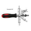 Ratchet Screwdriver 1/4inch Inside Hexagon Screwdriver 0-180 Degree Adjustable Ratchet Bit Holder Screwdriver