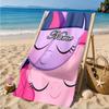 Custom Name Pinkie Unicorn Journal Beach Towel Microfiber Beach Towel, Lightweight and Quick-Dry, for Summer Travel, Swimming Pool Gift