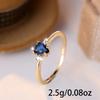 Wish Gold Drop-shaped Blue and White Diamond Ring Simple and Compact Temperament