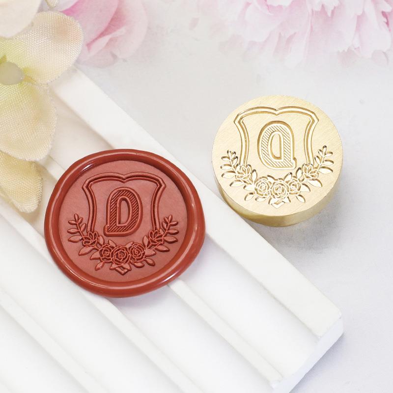 26 English Letters Datura Flower Pattern Wax Stamp Seal Envelope Sealin Greeting Card Gifts Wedding Invitation Decoration 20mm