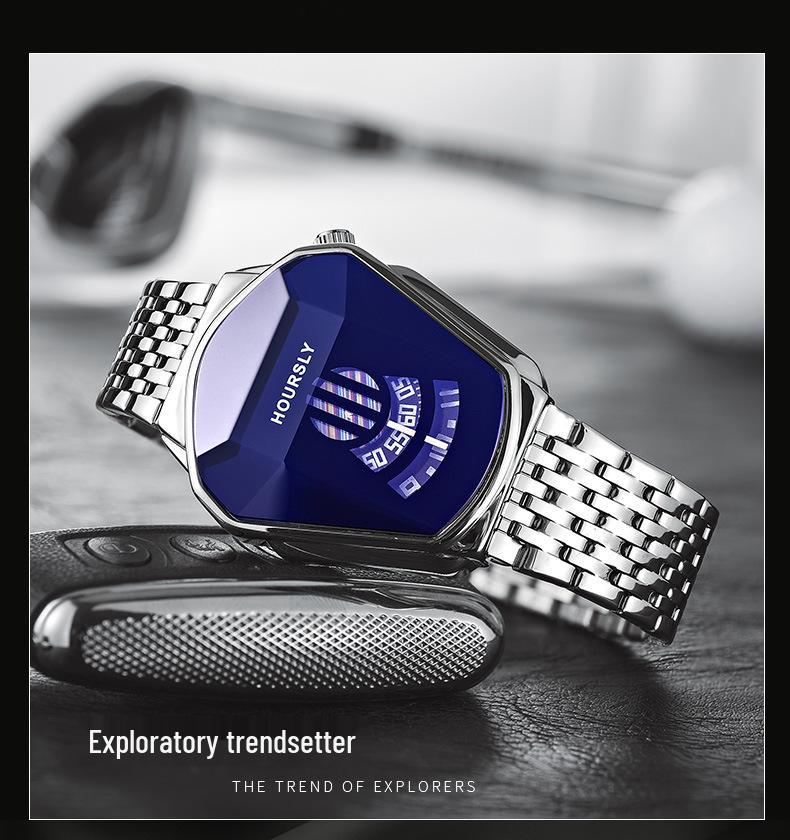 Men's TikTok HOURSLY Alloy Motorcycle Quartz Waterproof Wristwatch