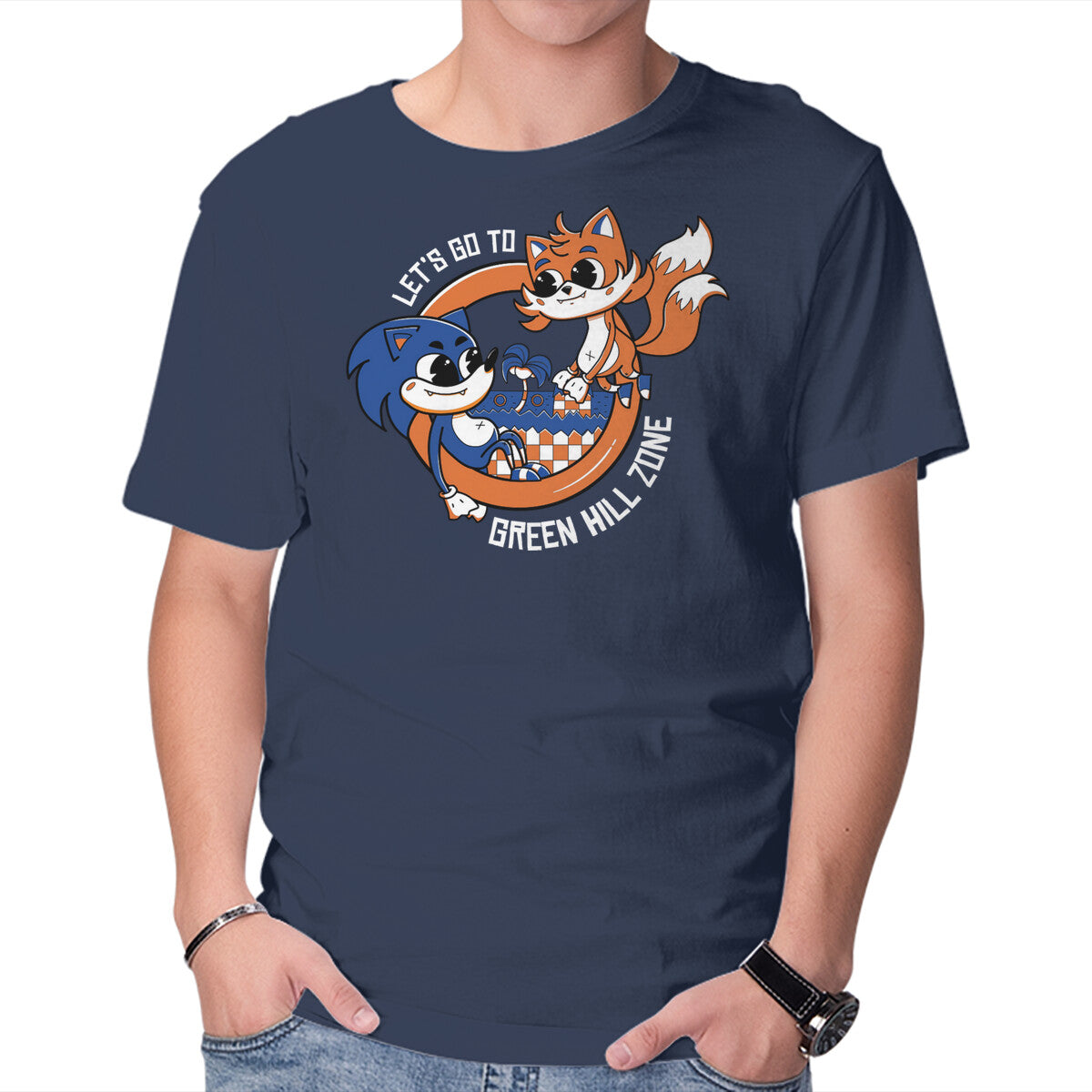 Unisex Crew Neck T-Shirt Green Hill Zone Heroes Graphic Short Sleeve Casual Tee XL